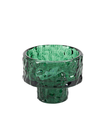 Portavelas de cristal verde oscuro 6,5 x 5,3 cm
