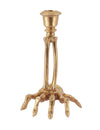 Candelabro mano de esqueleto de resina dorada 10,5 x 15 cm