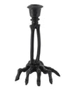 Candelabro de mano de esqueleto de resina negra 10,5 x 15 cm