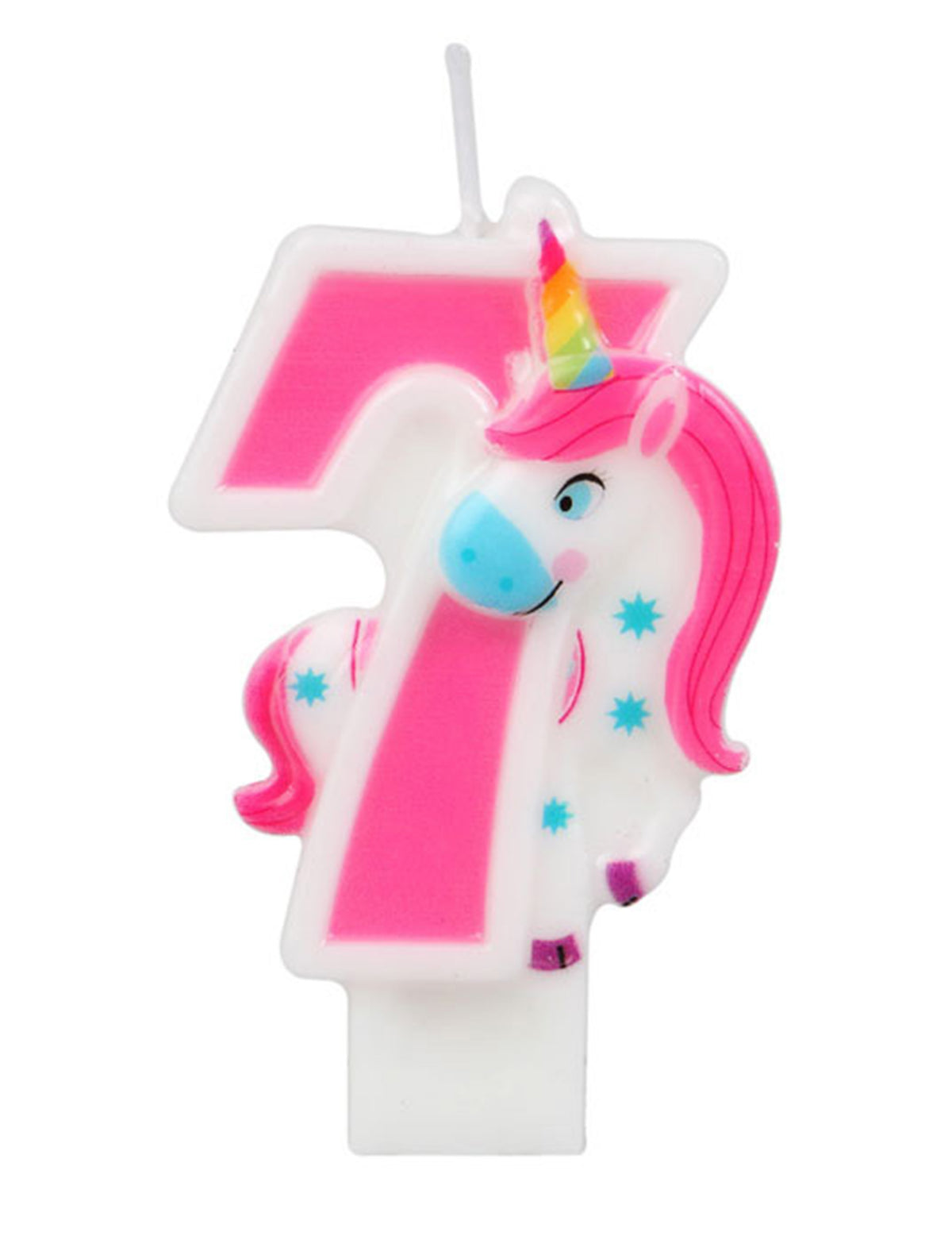 Chiffre 7 de la bougie chiffre licorne rose