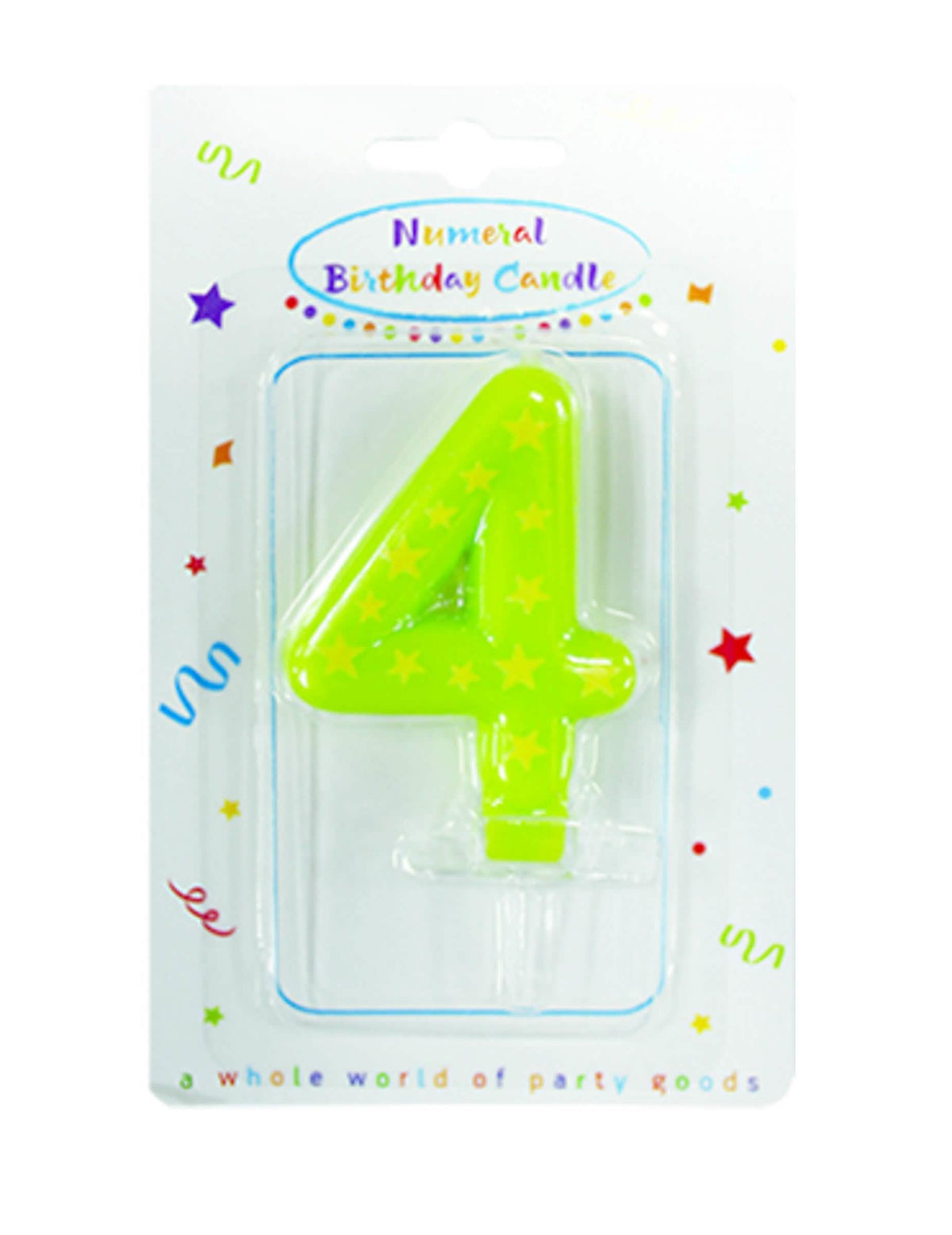 Numéro 4 vert de la bougie chiffre étoiles pour gâteau d'anniversaire