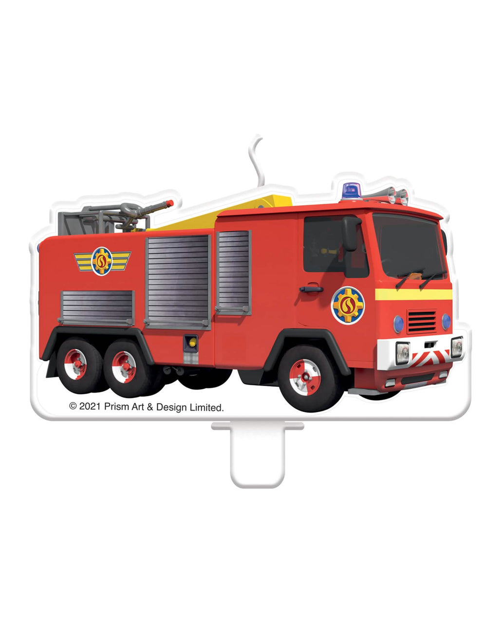 Bougie d'anniversaire camion Sam le Pompier pour enfant rouge