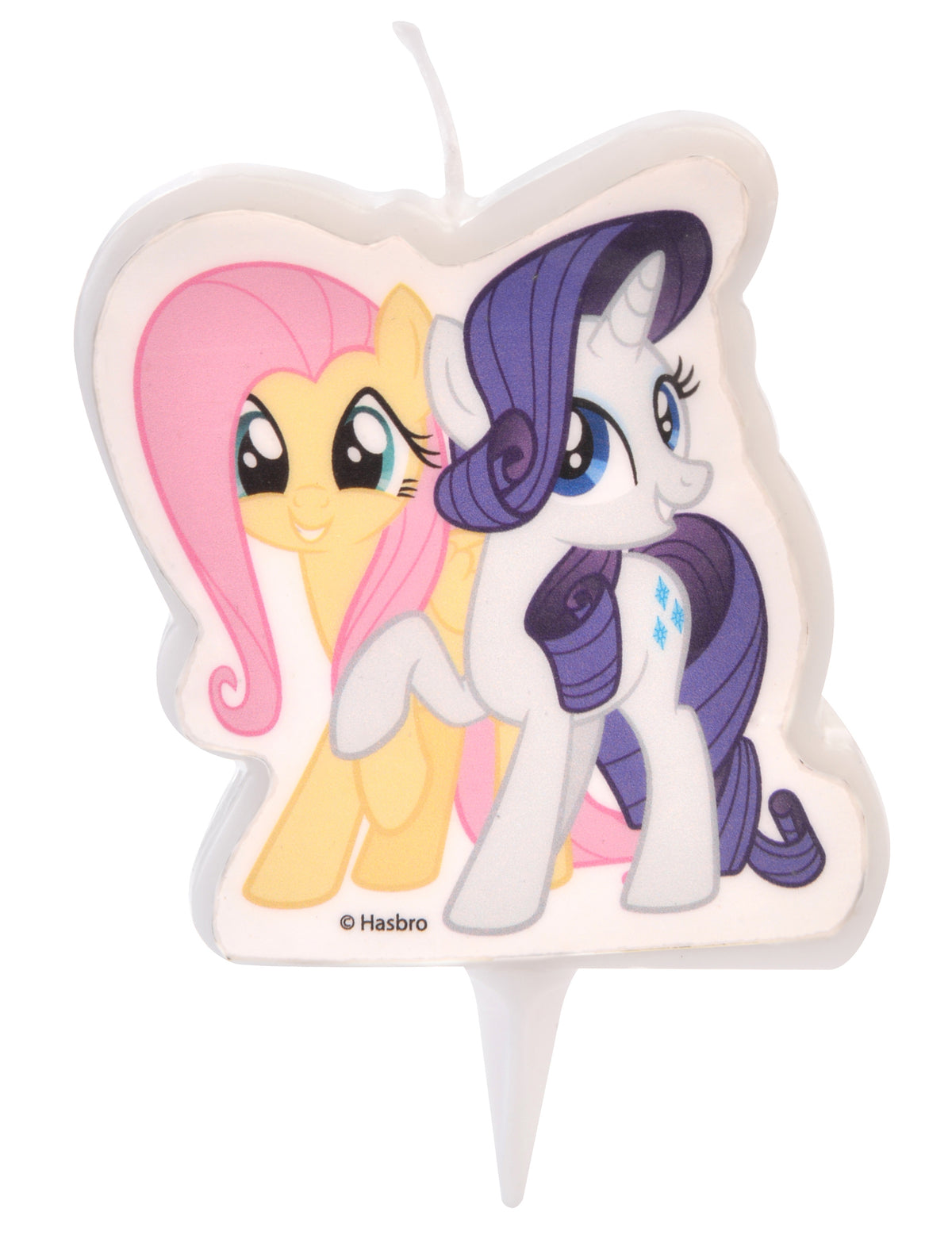 Bougie My Little Pony Fluttershy et Rarity pour enfant blanche