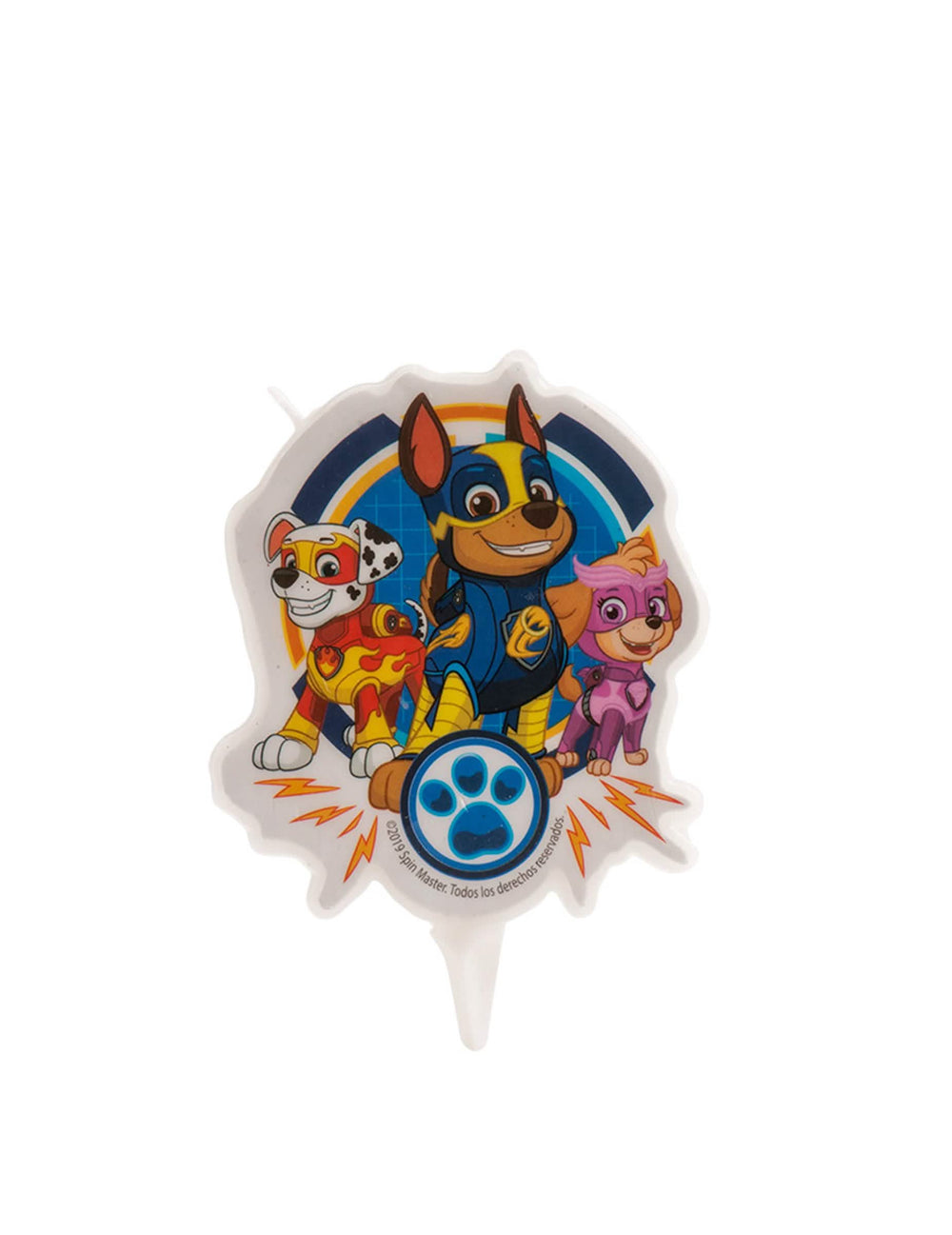 Vela de cumpleaños Pat'Patrouille para niño multicolor con los personajes Mighty Pups