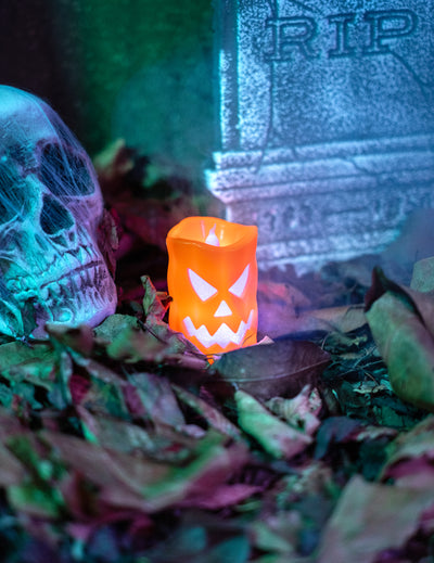 Vela LED de calabaza de 10 cm 