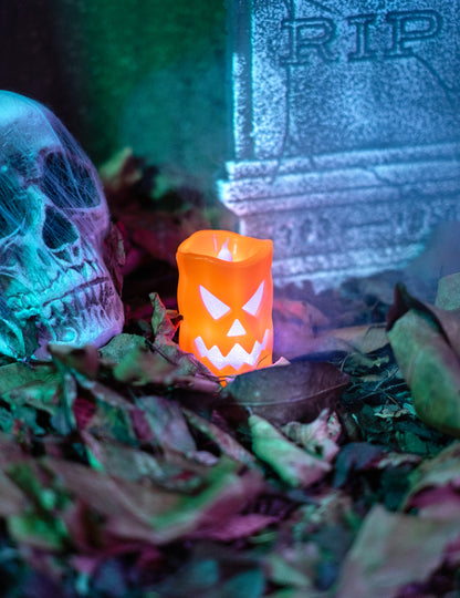 Vela LED de calabaza de 10 cm 