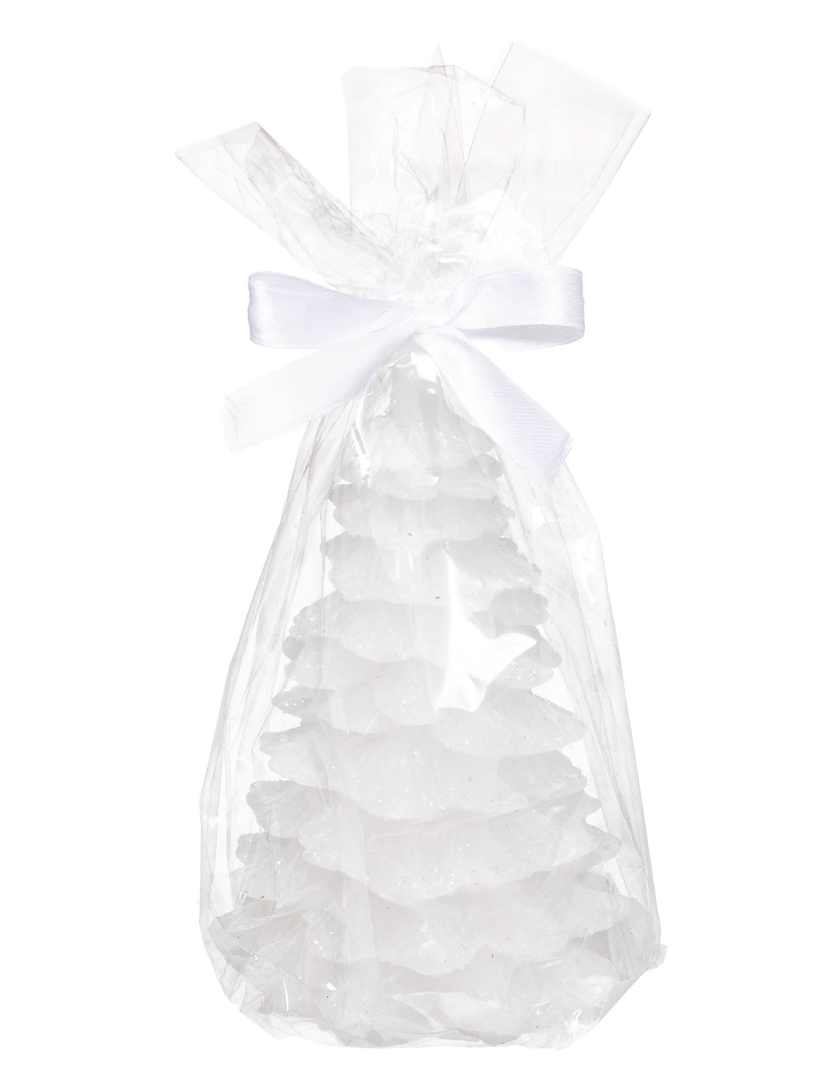 Détail de l'emballage cadeau de la bougie lumineuse sapin pour décoration de Noël
