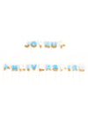 Bougies Joyeux Anniversaire blanc bleu et paillettes or sur pic