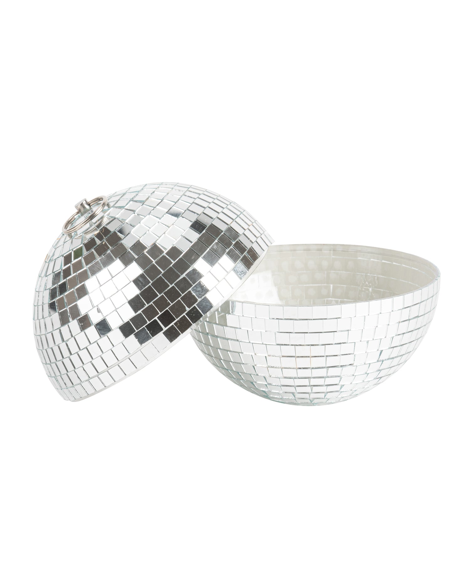 Boule à facettes emboitable argentée 16 cm