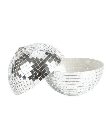 Boule à facettes emboitable argentée 16 cm