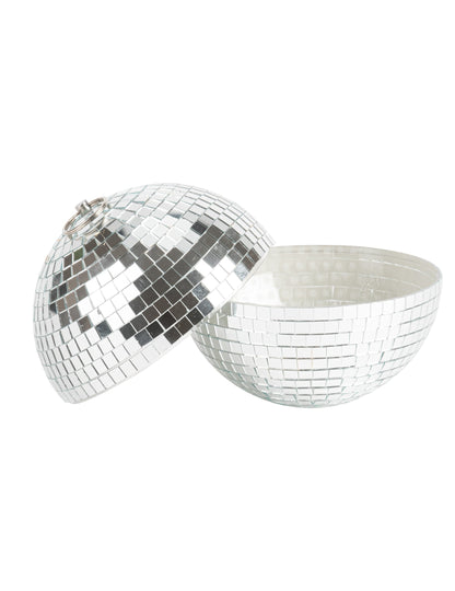 Bola de espejos colgante, cristal de espejo plateado 16cm, decoración disco