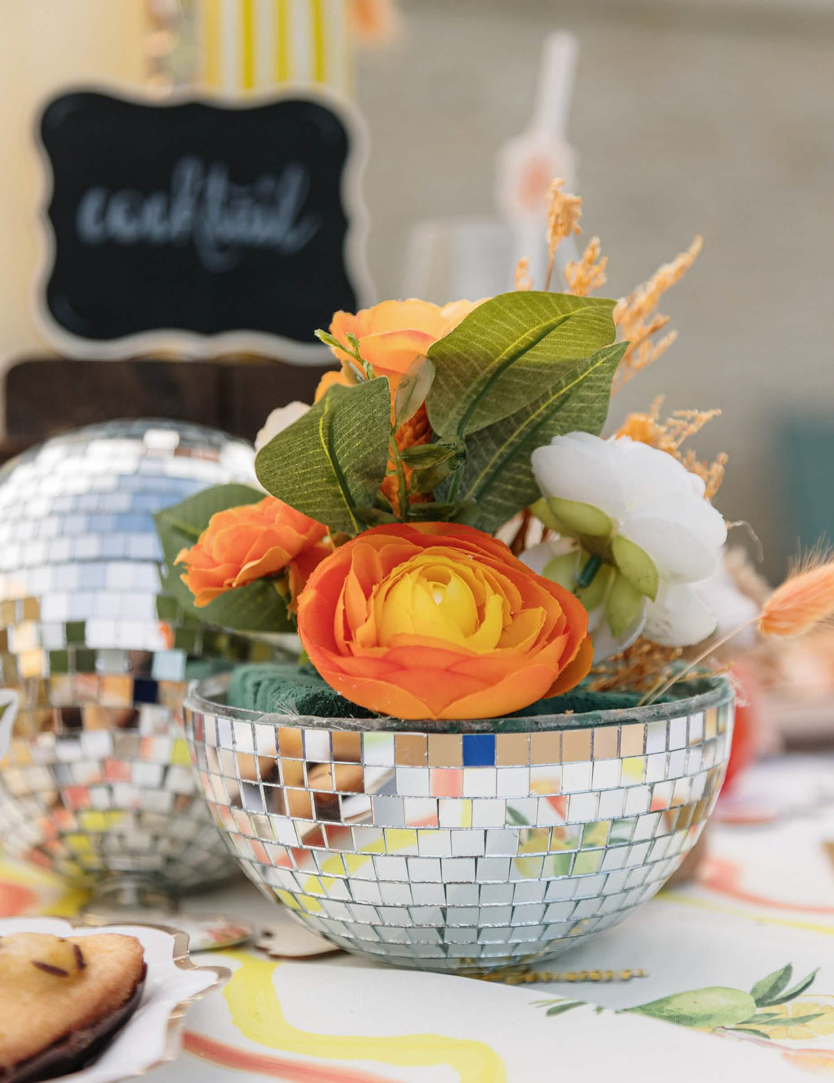 Bola de espejos colgante, cristal de espejo plateado 16cm, decoración disco