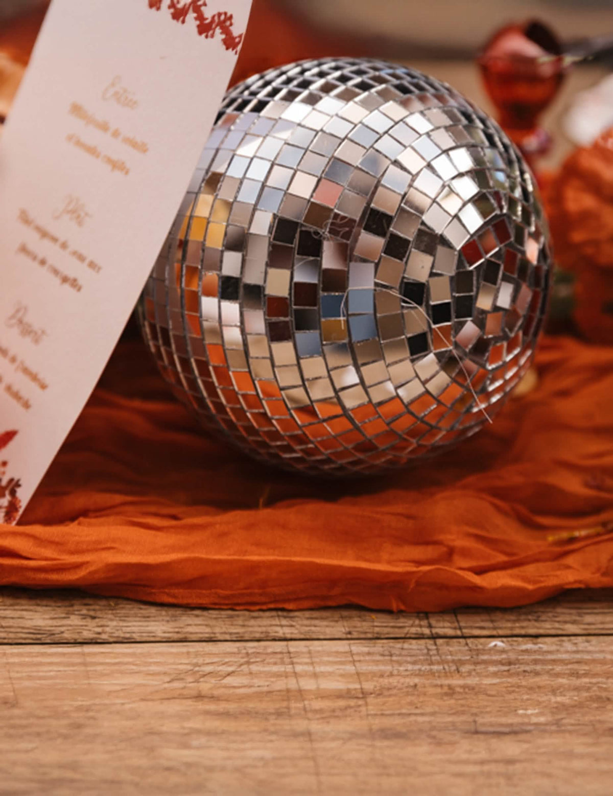 Bola de espejos colgante, cristal de espejo plateado 16cm, decoración disco