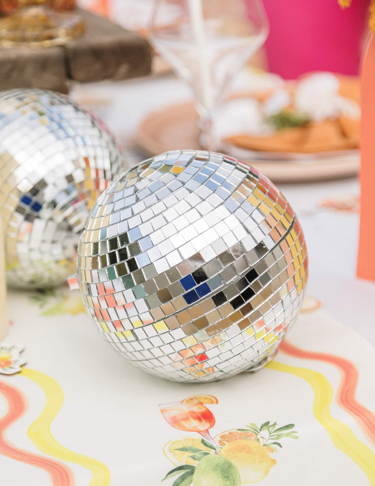 Bola de espejos colgante, cristal de espejo plateado 16cm, decoración disco