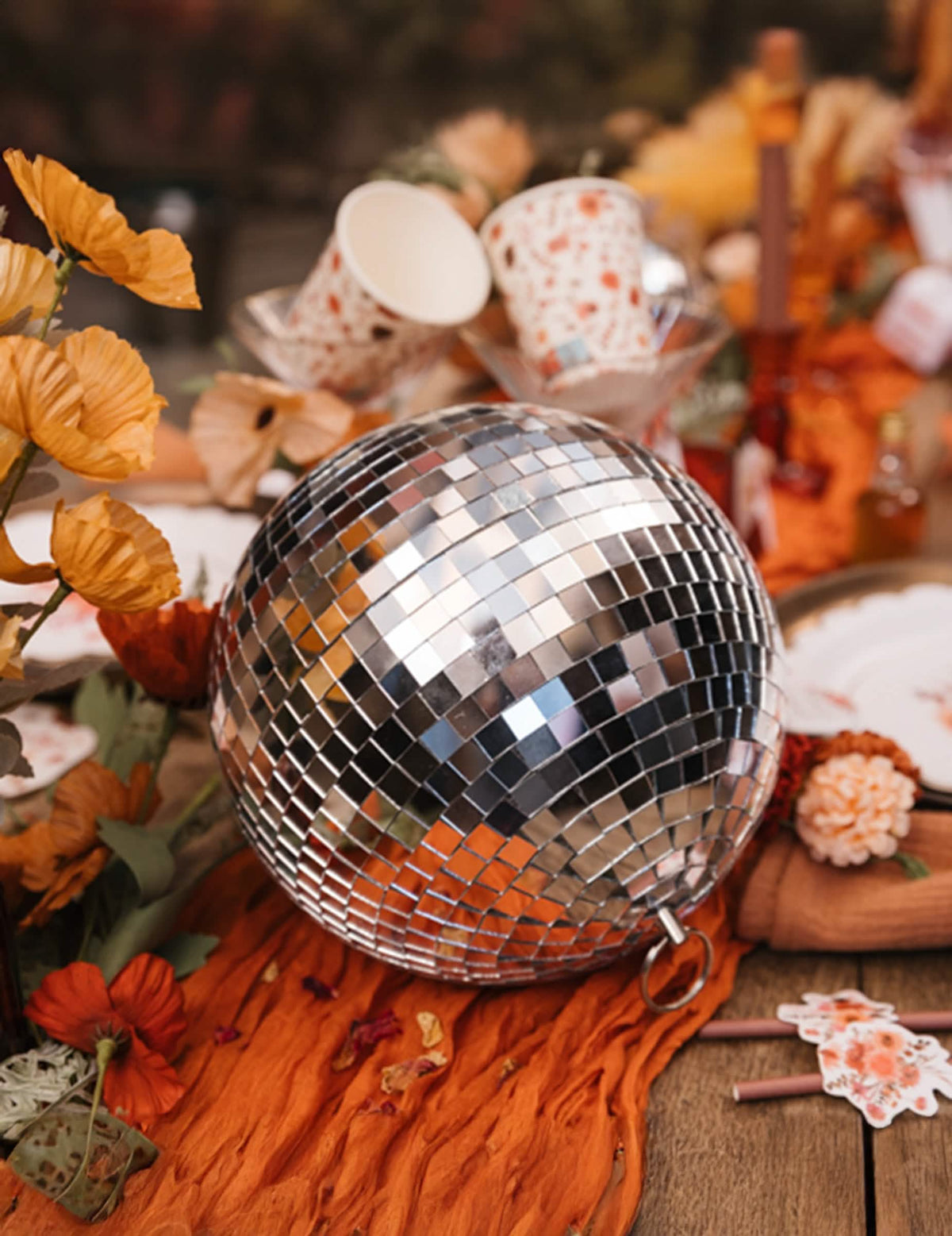 Bola de espejos colgante, cristal de espejo plateado 16cm, decoración disco