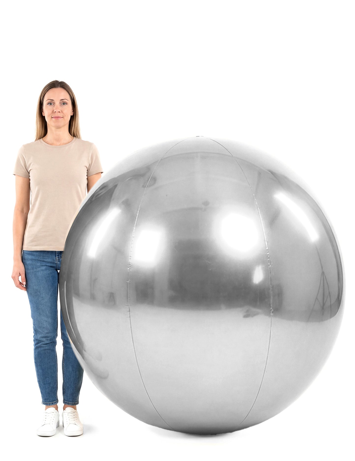 Bola de espejos inflable plateada 120 cm