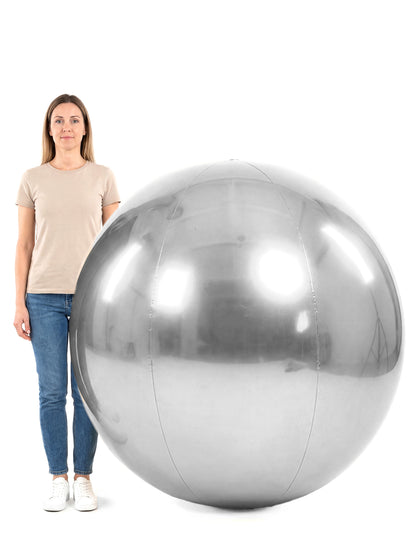Bola de espejos inflable plateada 120 cm