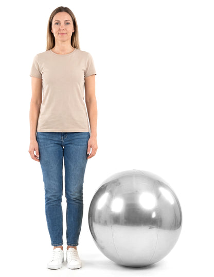 Bola de espejo inflable plateada 60 cm