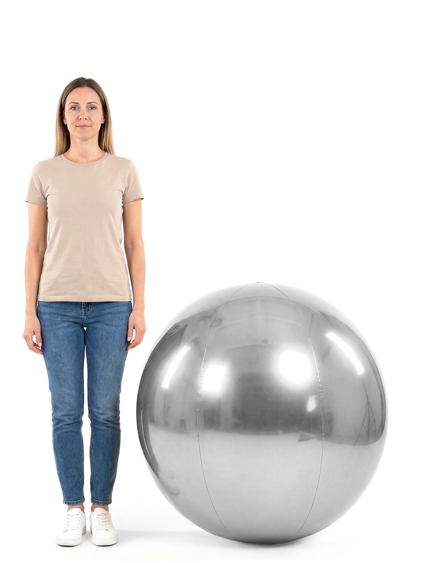 Bola de espejo inflable plateada 90 cm
