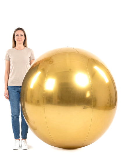 Bola de espejo inflable dorada 120 cm