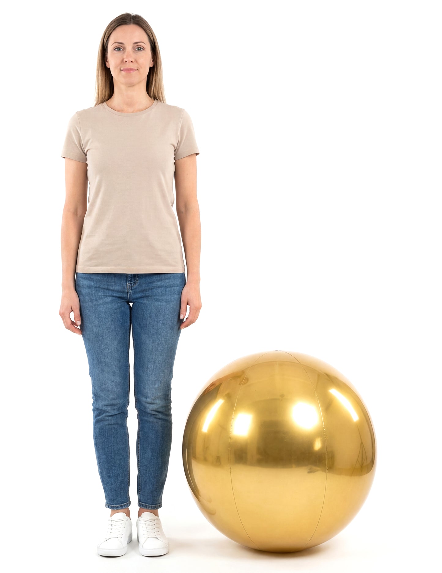 Ballon géant boule miroir dorée 60 cm
