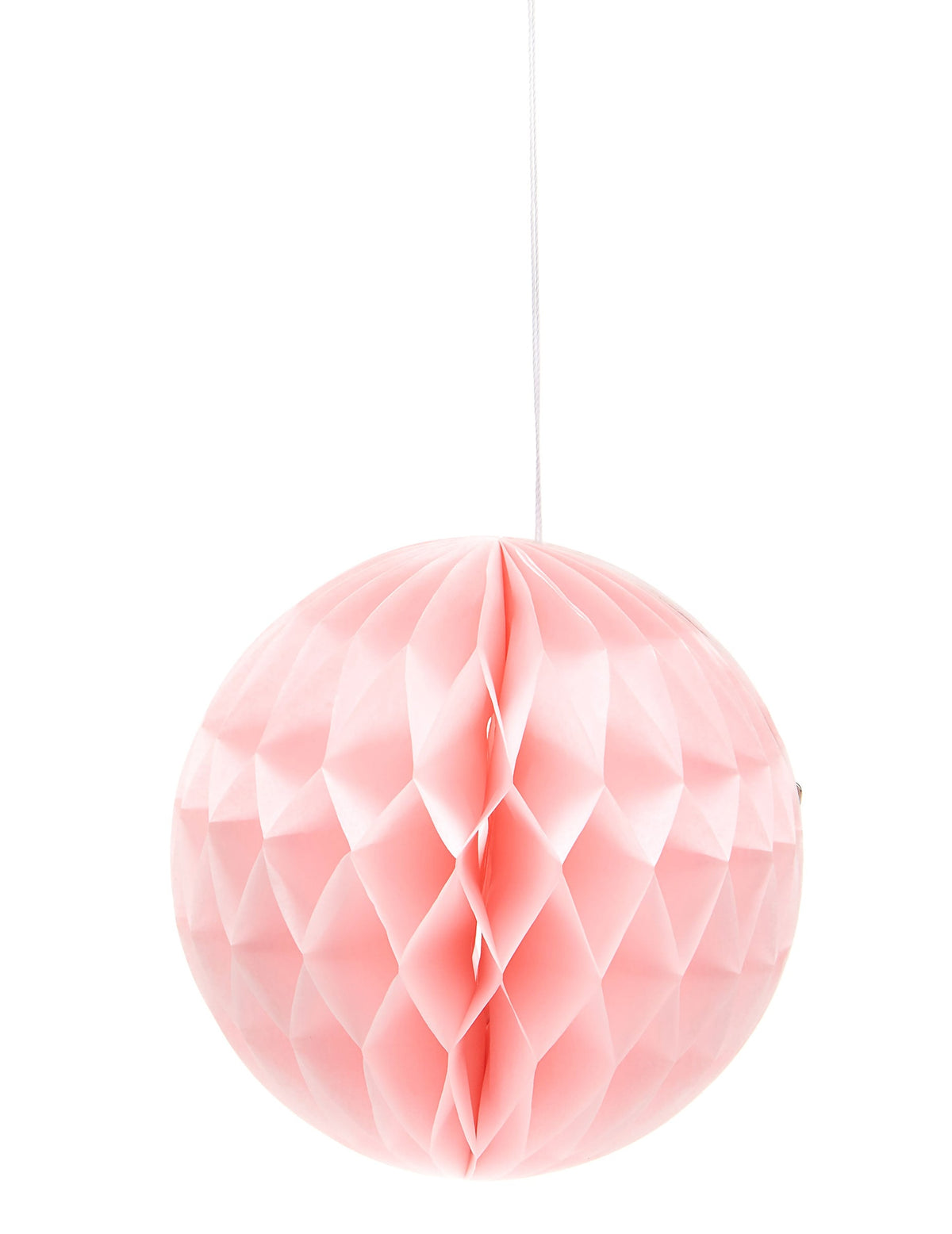 Boule papier alvéolée à suspendre pour décoration rose bonbon