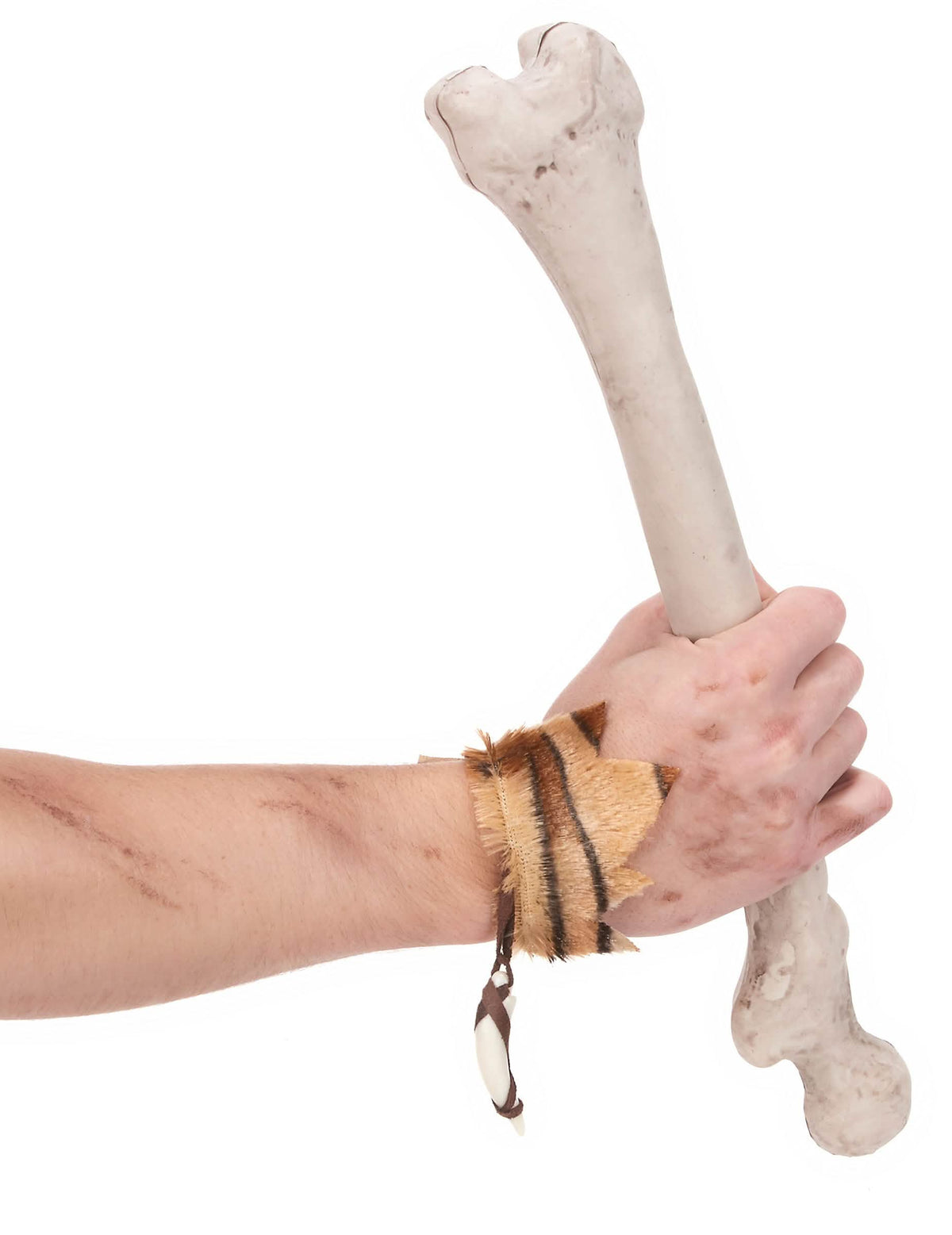 Bracelet homme des cavernes pour adulte motif tigre et dent