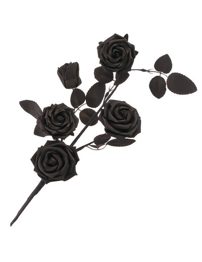Rama de 5 rosas negras 71 cm