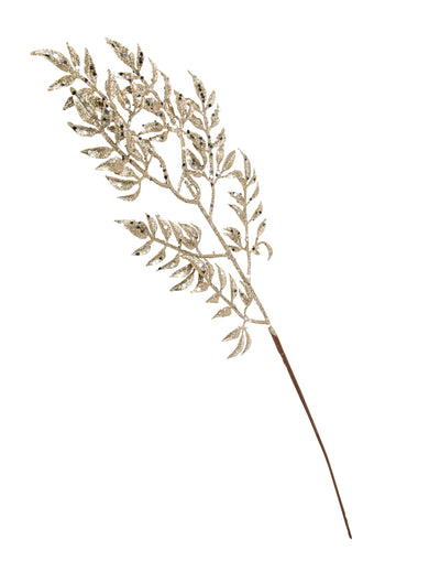 Branche de feuillage paillettes pour décoration or