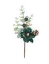 Rama Elegancia verde oscuro y dorado 18 cm