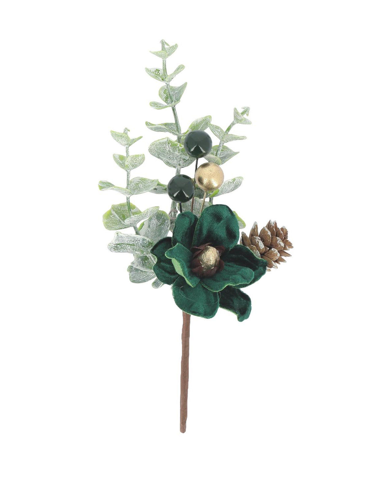 Rama Elegancia verde oscuro y dorado 18 cm