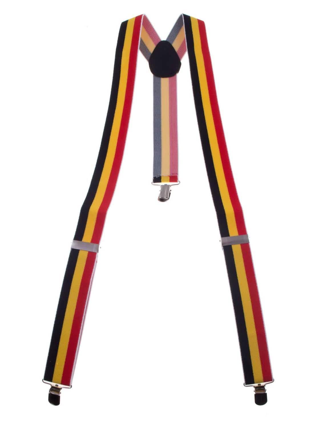 Tirantes bélgica para adulto negro amarillo rojo