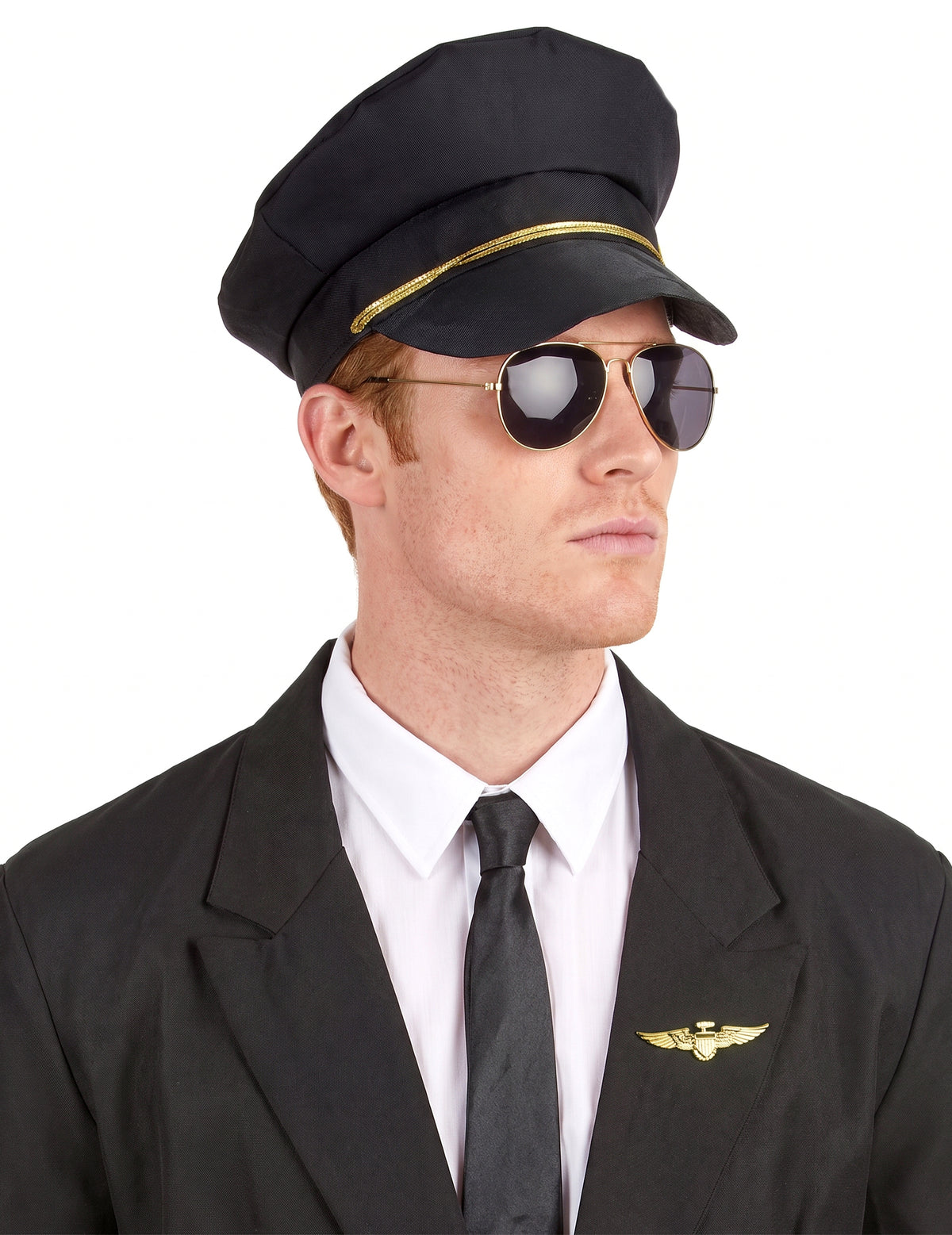 Broche piloto de avión dorado