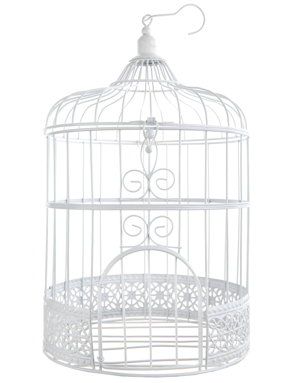 Décoration cage à oiseaux en métal à suspendre pour fête blanche