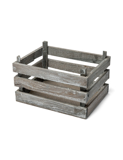 Cagette de décoration en bois pour fête gris vieilli
