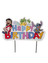 Cake topper Happy Birthday Stitch pour enfant multicolore avec Lilo et Stitch