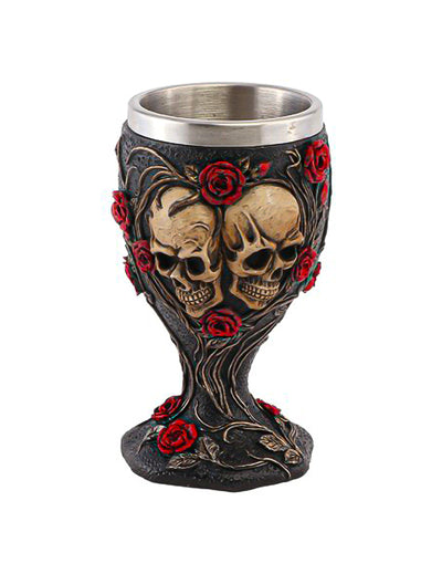 Copa cáliz decorativa de resina gótica 7 x 7 x 14,5 cm