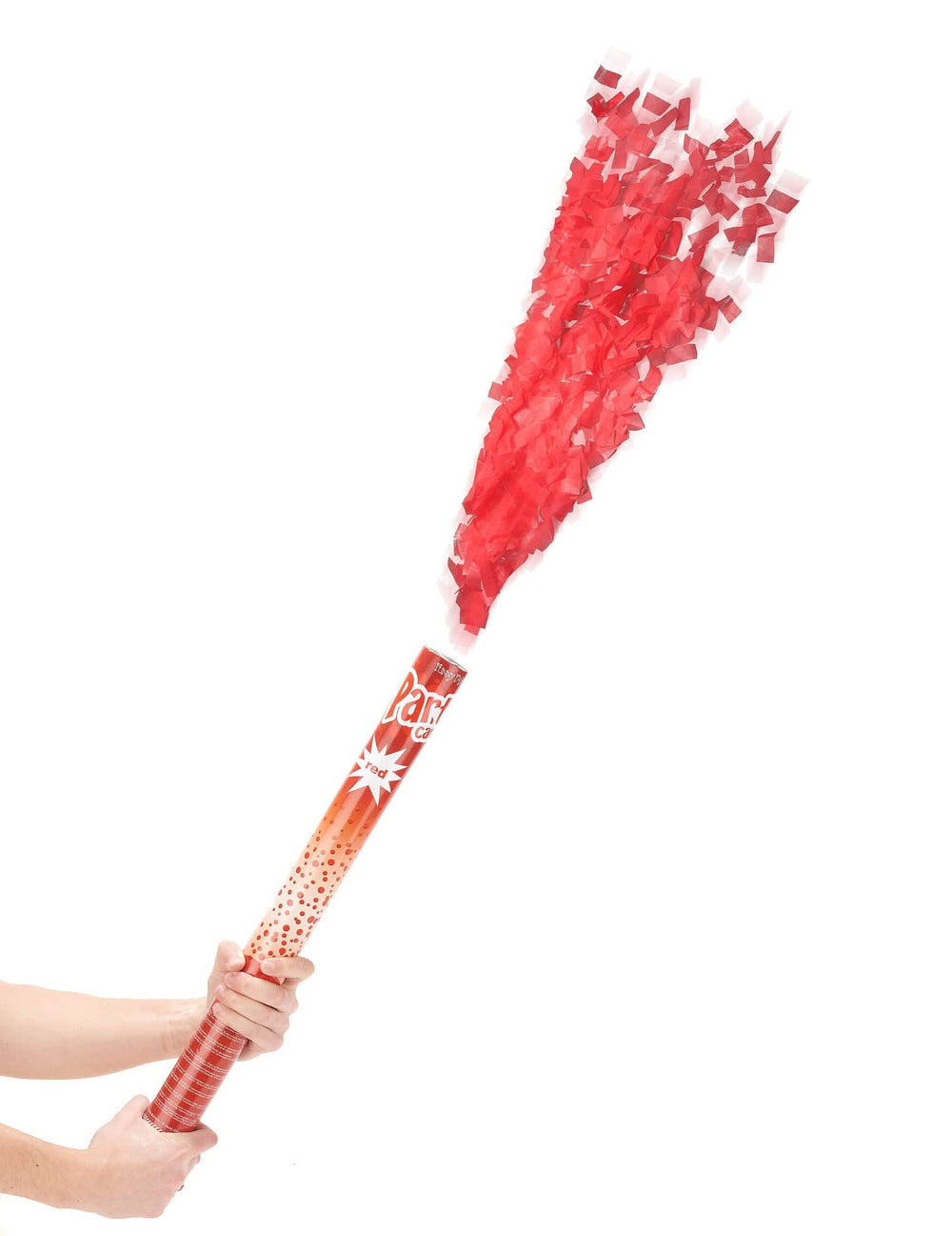 Cañón de confetis para fiesta rojo