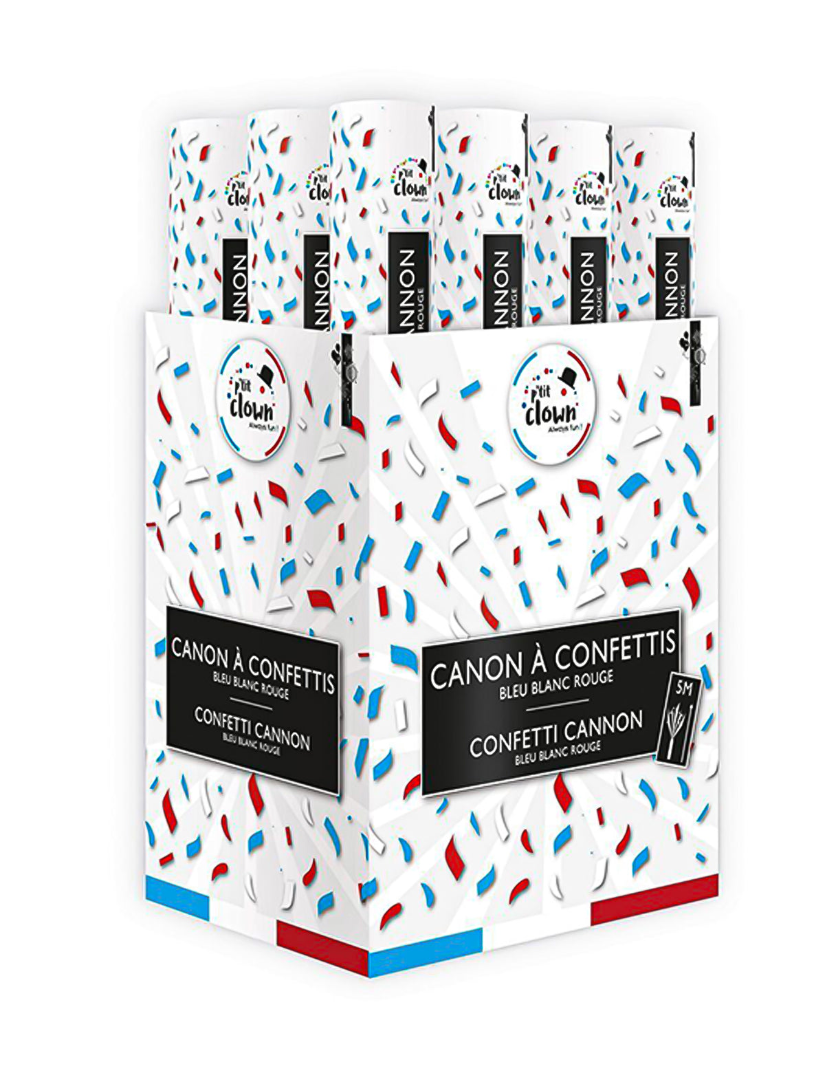 Cañón de confeti hincha Francia 40 cm