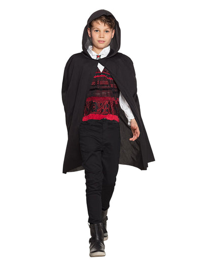 Cape à capuche Halloween pour enfant noire