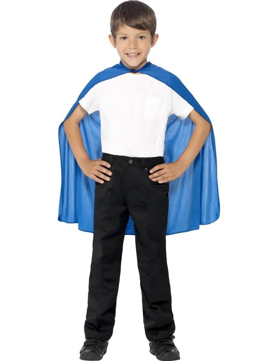 Capa para niño azul satinada