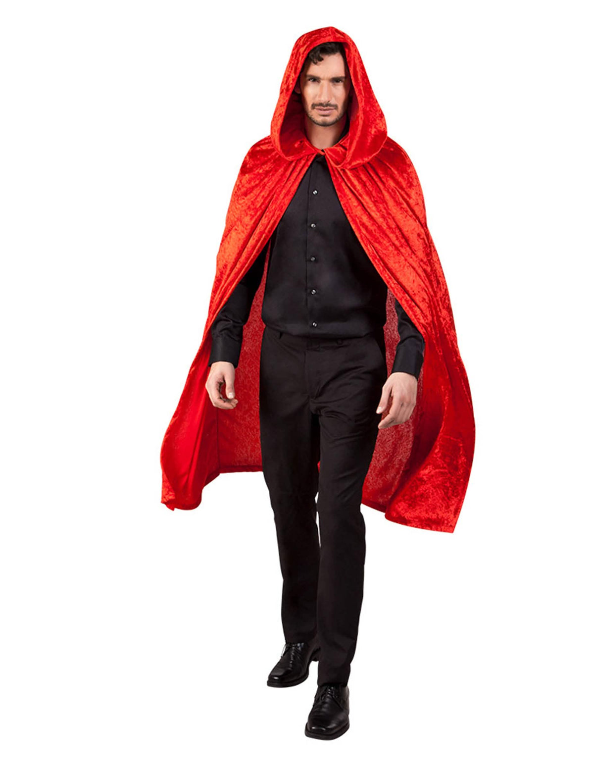 Capa roja terciopelo 120 cm adulto Halloween