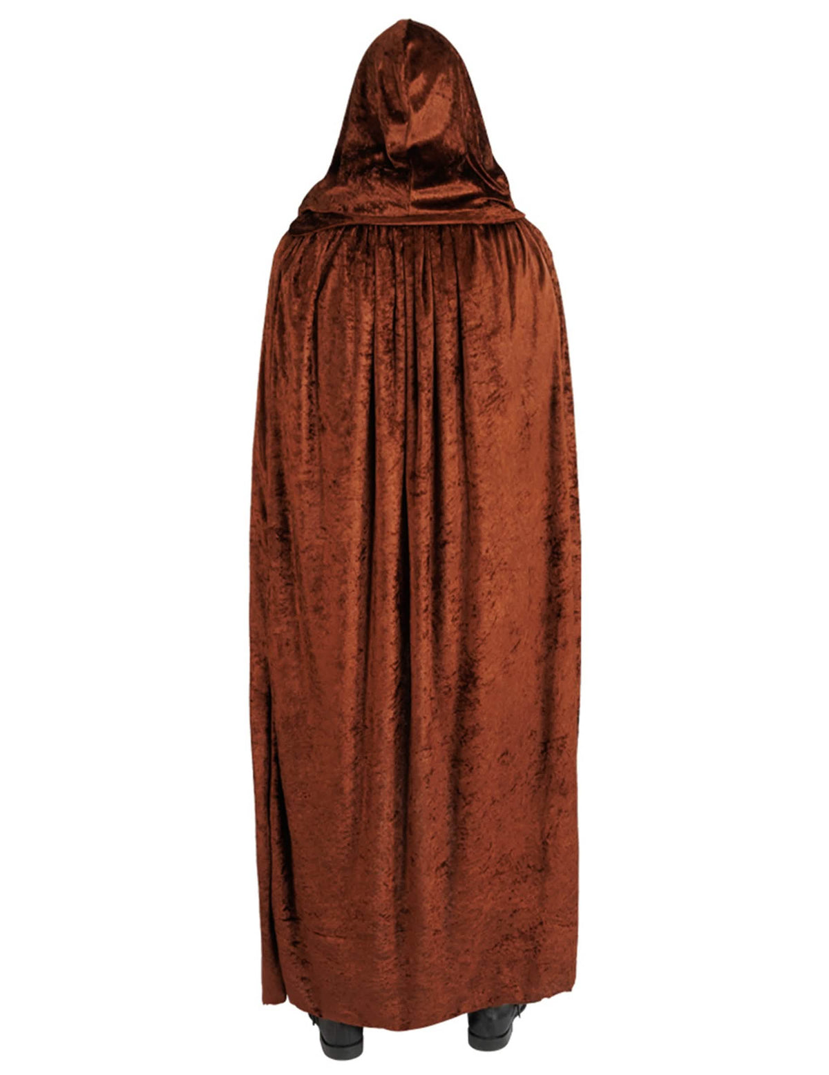 Capa muy larga terciopelo marrón lujo 202 cm