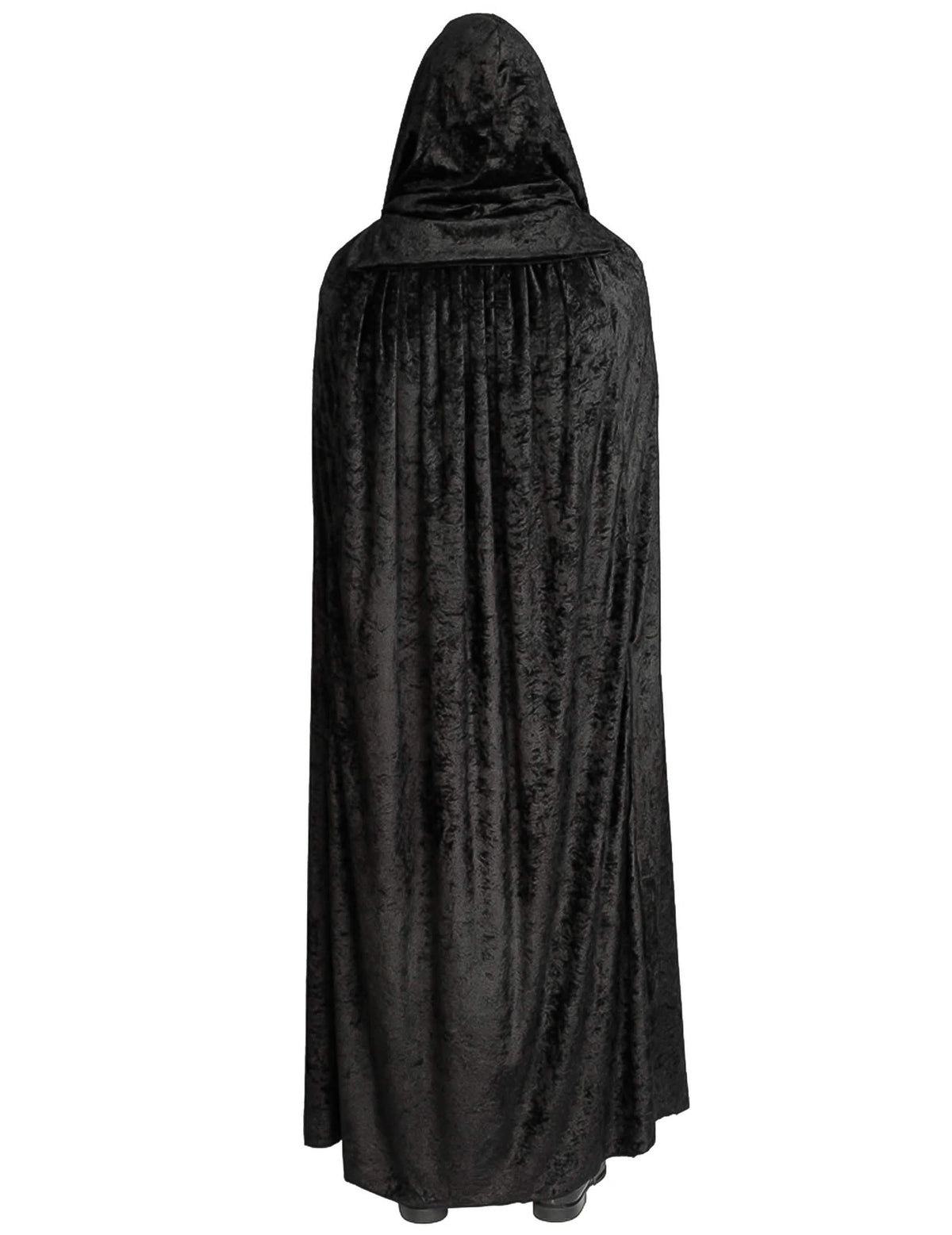 Capa muy larga terciopelo negro lujo 202 cm