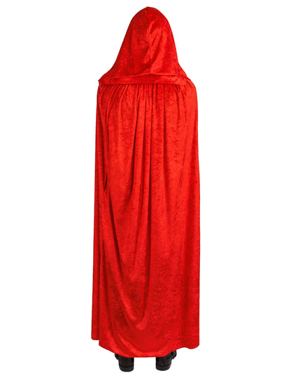 Capa muy larga terciopelo rojo lujo 202 cm