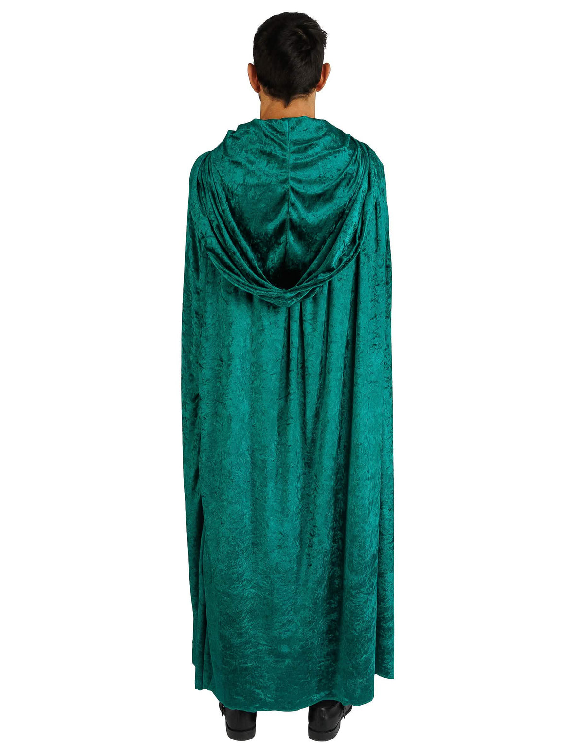 Capa muy larga terciopelo verde lujo 202 cm