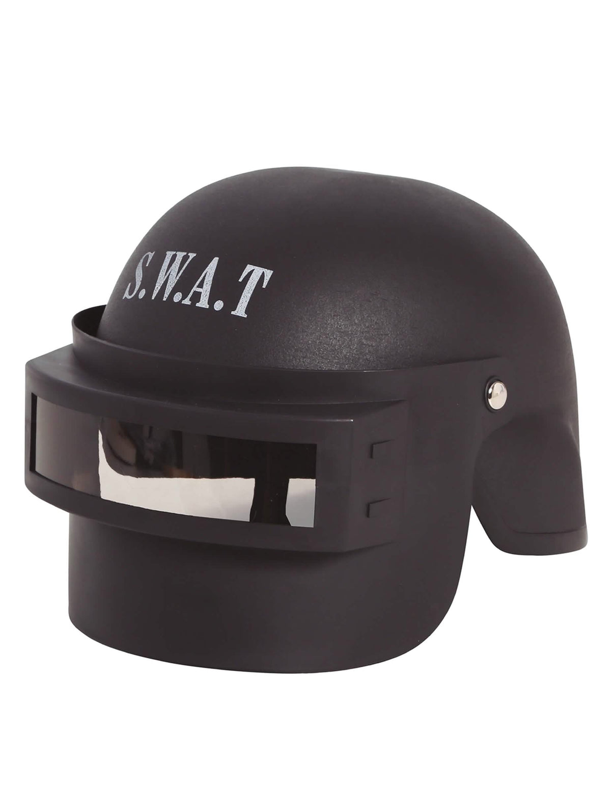 Vue de trois-quarts du casque anti émeutes SWAT
