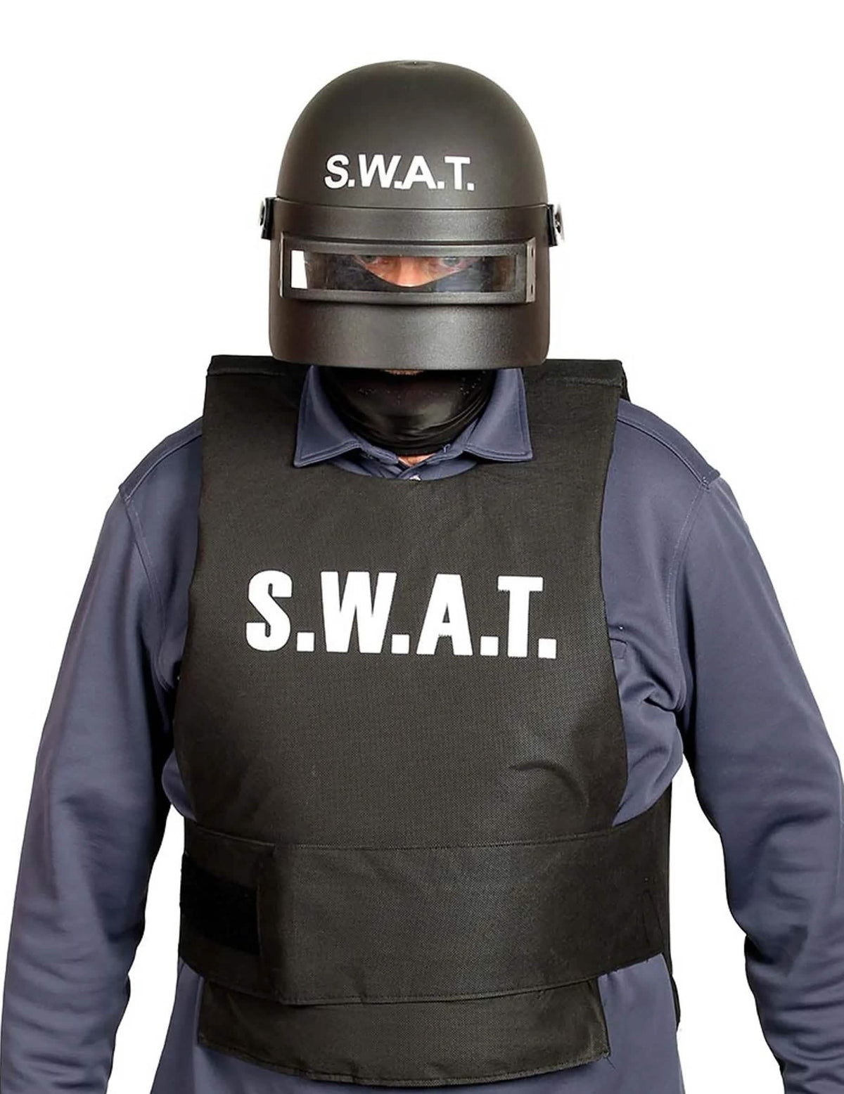 Casque anti émeutes SWAT pour adulte noir avec visière