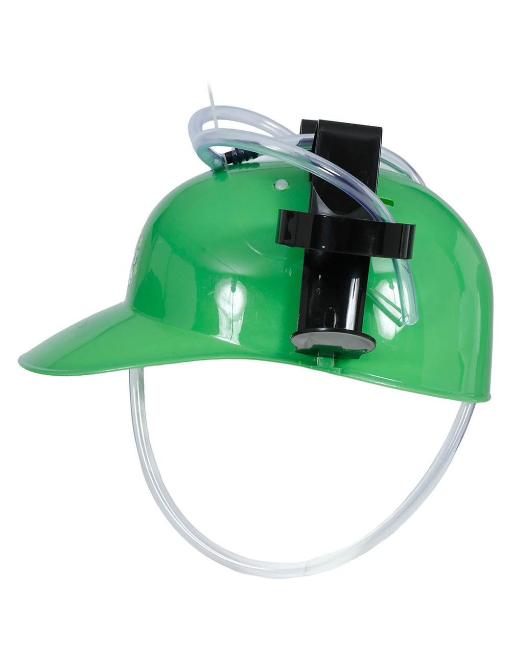 Détail du porte-cannette du casque anti-soif Saint Patrick pour adulte