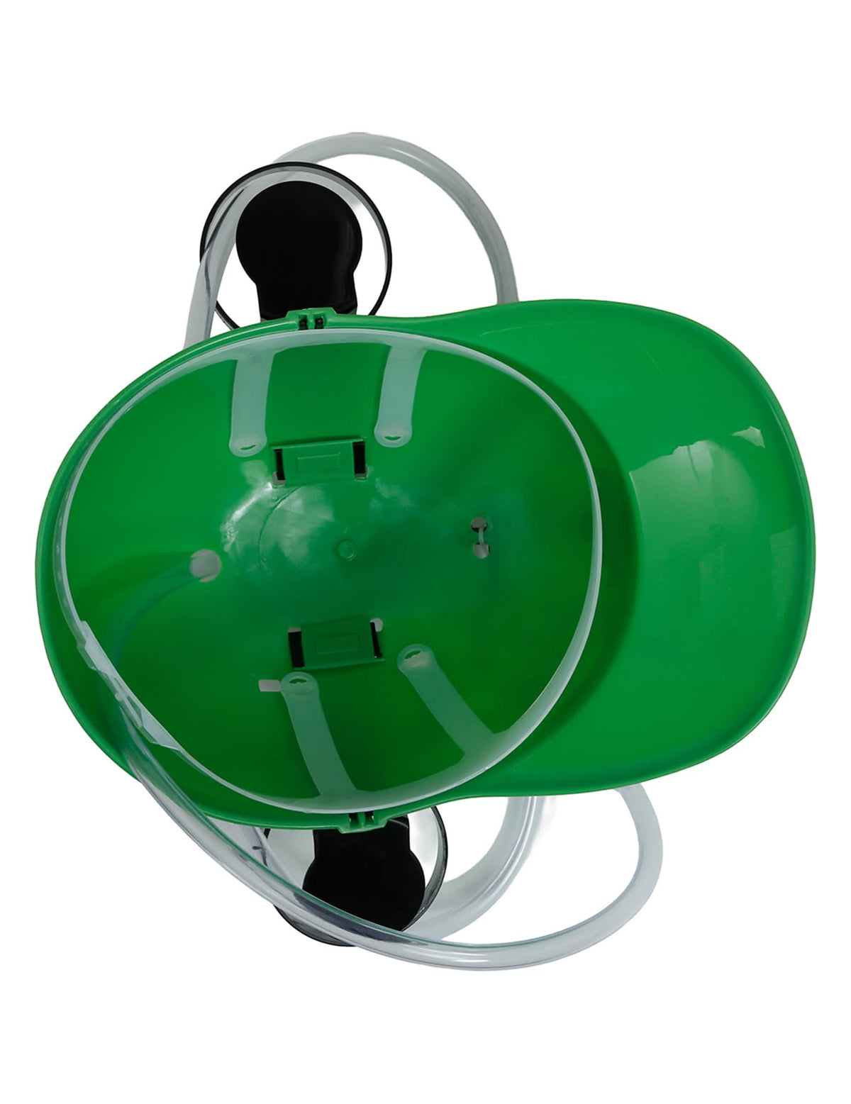 Vue de l'intérieur et des tuyaux du casque anti-soif Saint Patrick